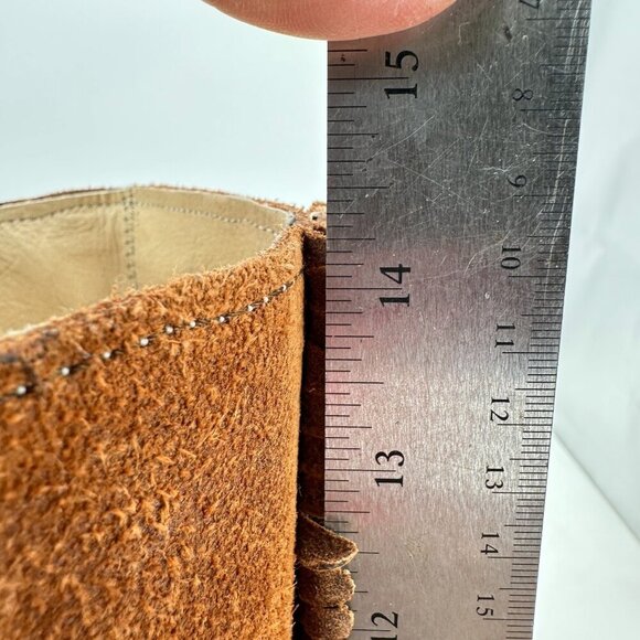 Frye Women Size 6M Rust Brown Bella Flower Suede Pull On Heel Pump Boot - Picture 9 of 13